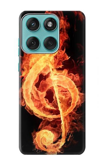 S0493 Music Note Burn Hülle Schutzhülle Taschen für Motorola Edge 60 Fusion