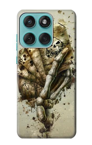 S0550 Skull Card Poker Hülle Schutzhülle Taschen für Motorola Edge 60 Fusion