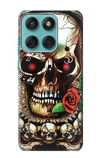 S0753 Skull Wing Rose Punk Hülle Schutzhülle Taschen für Motorola Edge 60 Fusion