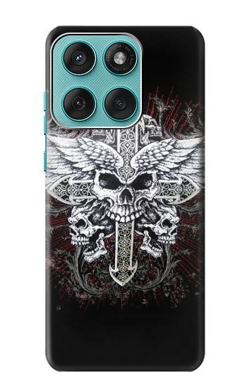 S1434 Skull Wing Tattoo Biker Hülle Schutzhülle Taschen für Motorola Edge 60 Fusion