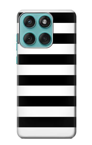 S1596 Black and White Striped Hülle Schutzhülle Taschen für Motorola Edge 60 Fusion