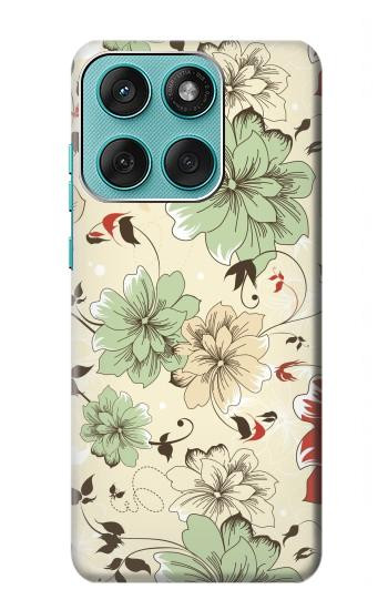S2179 Flower Floral Vintage Art Pattern Hülle Schutzhülle Taschen für Motorola Edge 60 Fusion