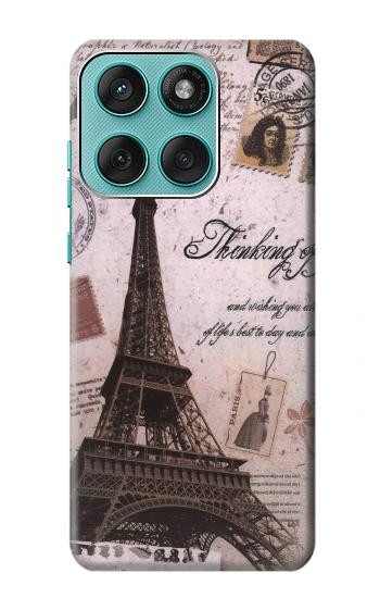 S2211 Paris Postcard Eiffel Tower Hülle Schutzhülle Taschen für Motorola Edge 60 Fusion