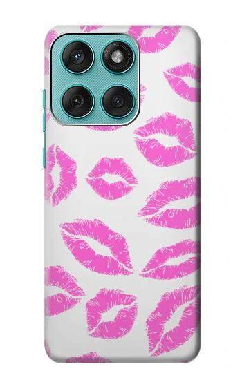S2214 Pink Lips Kisses Hülle Schutzhülle Taschen für Motorola Edge 60 Fusion
