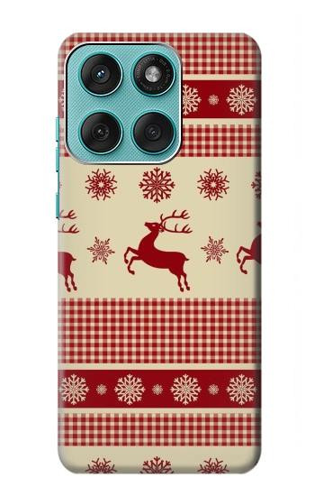 S2310 Christmas Snow Reindeers Hülle Schutzhülle Taschen für Motorola Edge 60 Fusion