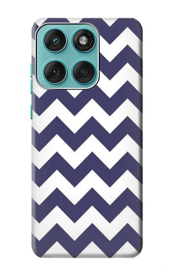 S2345 Navy Blue Shavron Zig Zag Pattern Hülle Schutzhülle Taschen für Motorola Edge 60 Fusion