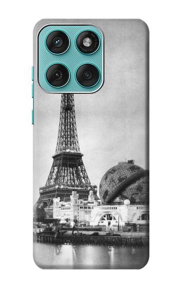 S2350 Old Paris Eiffel Tower Hülle Schutzhülle Taschen für Motorola Edge 60 Fusion