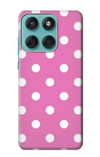 S2358 Pink Polka Dots Hülle Schutzhülle Taschen für Motorola Edge 60 Fusion