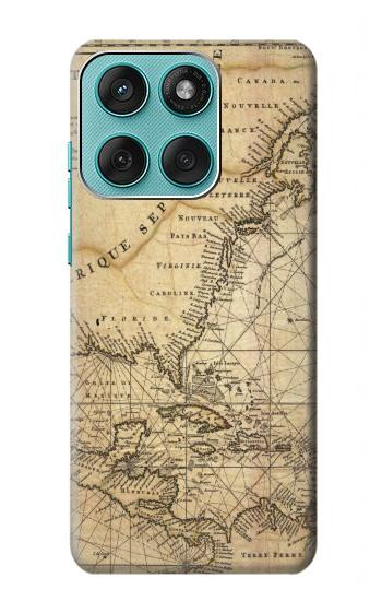S2506 Exploration North America Map Hülle Schutzhülle Taschen für Motorola Edge 60 Fusion