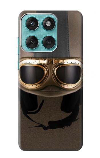 S2645 Vintage Brown Goggles Motorcycle Helmet Hülle Schutzhülle Taschen für Motorola Edge 60 Fusion