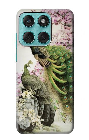 S2773 Peacock Chinese Brush Painting Hülle Schutzhülle Taschen für Motorola Edge 60 Fusion