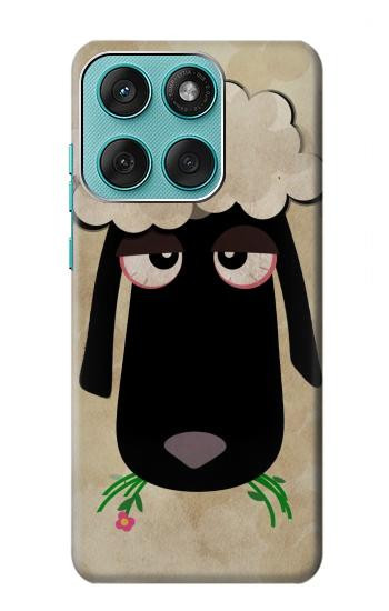 S2826 Cute Cartoon Unsleep Black Sheep Hülle Schutzhülle Taschen für Motorola Edge 60 Fusion