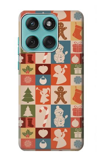 S2854 Cute Xmas Pattern Hülle Schutzhülle Taschen für Motorola Edge 60 Fusion