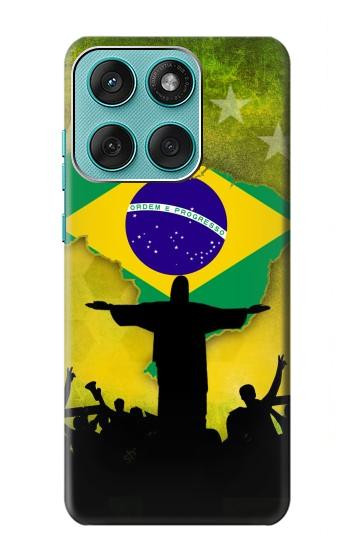 S2981 Brazil Football Soccer Hülle Schutzhülle Taschen für Motorola Edge 60 Fusion