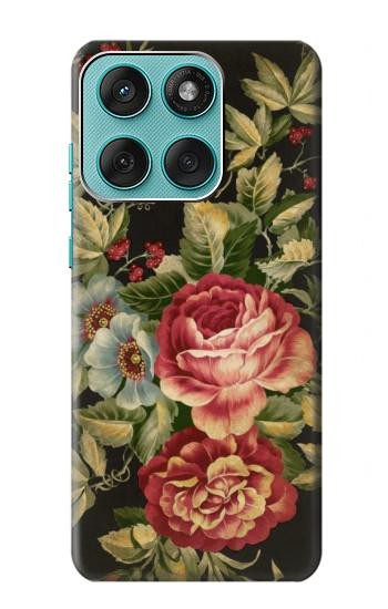 S3013 Vintage Antique Roses Hülle Schutzhülle Taschen für Motorola Edge 60 Fusion