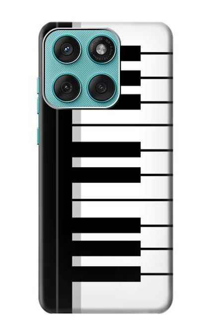 S3078 Black and White Piano Keyboard Hülle Schutzhülle Taschen für Motorola Edge 60 Fusion