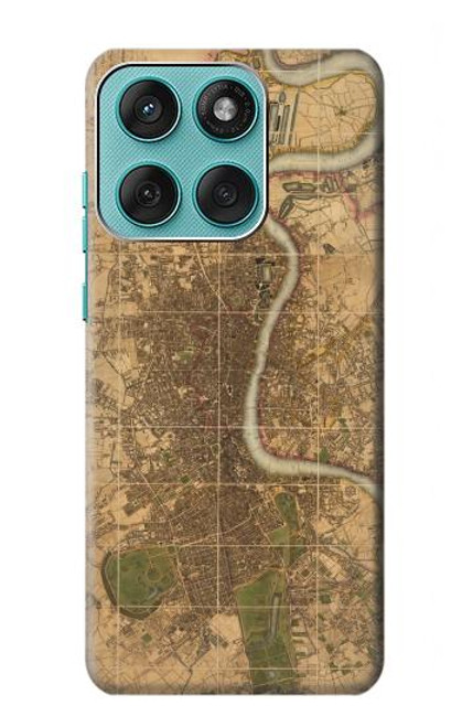S3230 Vintage Map of London Hülle Schutzhülle Taschen für Motorola Edge 60 Fusion