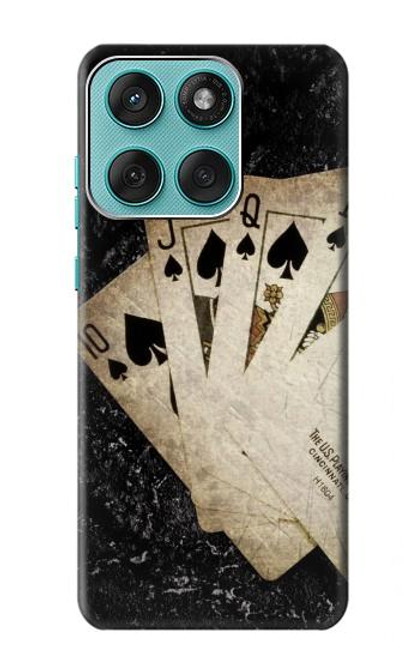 S3231 Vintage Royal Straight Flush Cards Hülle Schutzhülle Taschen für Motorola Edge 60 Fusion