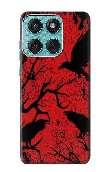 S3325 Crow Black Blood Tree Hülle Schutzhülle Taschen für Motorola Edge 60 Fusion