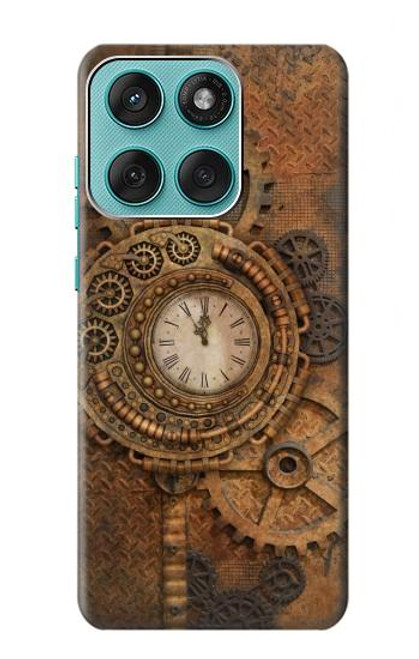 S3401 Clock Gear Steampunk Hülle Schutzhülle Taschen für Motorola Edge 60 Fusion