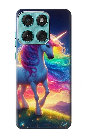 S3977 Colorful Unicorn Hülle Schutzhülle Taschen für Motorola Edge 60 Fusion