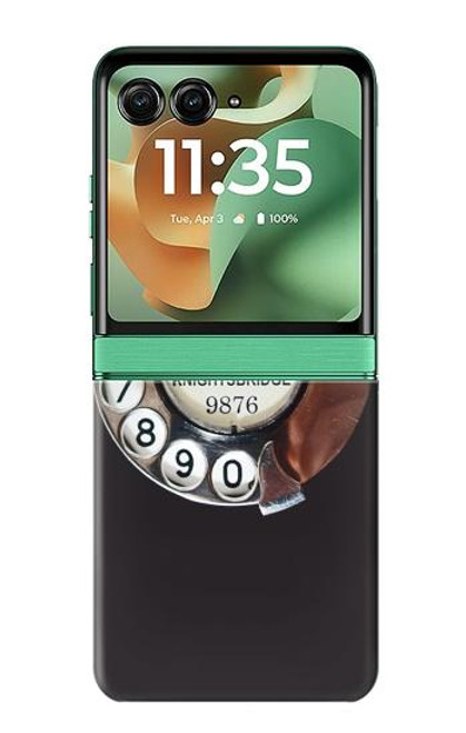 S0059 Retro Rotary Phone Dial On Hülle Schutzhülle Taschen für Motorola Razr 60, Razr 2025
