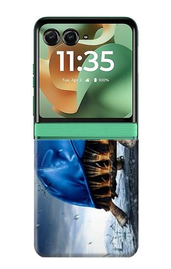 S0084 Turtle in the Rain Hülle Schutzhülle Taschen für Motorola Razr 60, Razr 2025