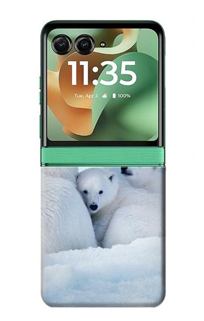 S0285 Polar Bear Family Arctic Hülle Schutzhülle Taschen für Motorola Razr 60, Razr 2025