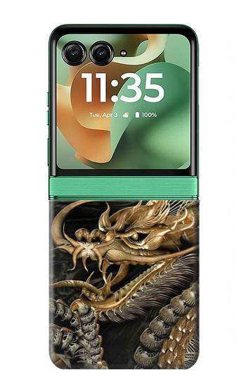 S0426 Gold Dragon Hülle Schutzhülle Taschen für Motorola Razr 60, Razr 2025