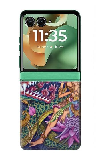 S1240 Bali Painting Hülle Schutzhülle Taschen für Motorola Razr 60, Razr 2025