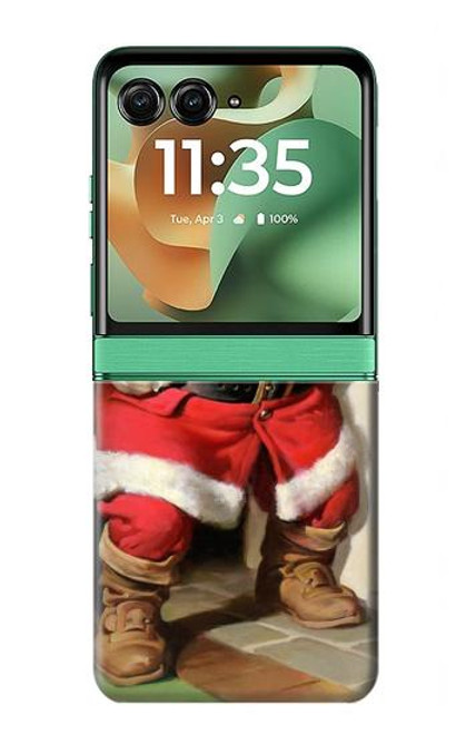 S1417 Santa Claus Merry Xmas Hülle Schutzhülle Taschen für Motorola Razr 60, Razr 2025