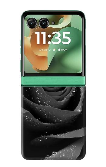 S1598 Black Rose Hülle Schutzhülle Taschen für Motorola Razr 70+,60+, Razr+ (2026, 2025, 2024)