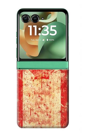 S1603 Canada Flag Old Vintage Hülle Schutzhülle Taschen für Motorola Razr 70+,60+, Razr+ (2026, 2025, 2024)