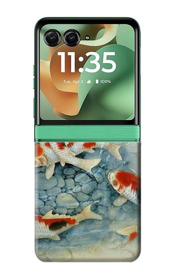 S1654 Koi Carp Fish Art Painting Hülle Schutzhülle Taschen für Motorola Razr 60, Razr 2025