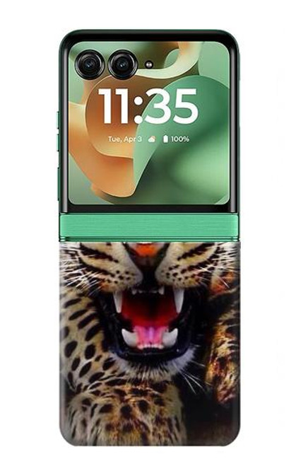 S1932 Blue Eyed Leopard Hülle Schutzhülle Taschen für Motorola Razr 60, Razr 2025
