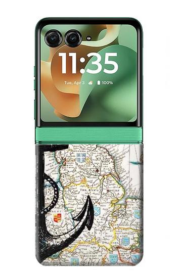 S1962 Nautical Chart Hülle Schutzhülle Taschen für Motorola Razr 70+,60+, Razr+ (2026, 2025, 2024)