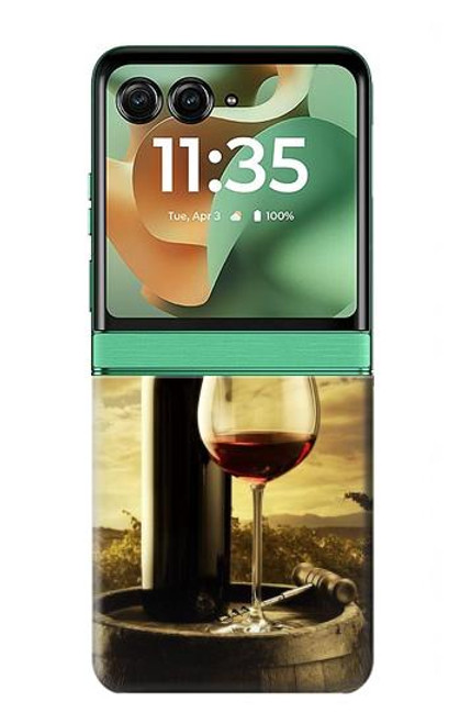 S2042 A Grape Vineyard Grapes Bottle Red Wine Hülle Schutzhülle Taschen für Motorola Razr 60, Razr 2025