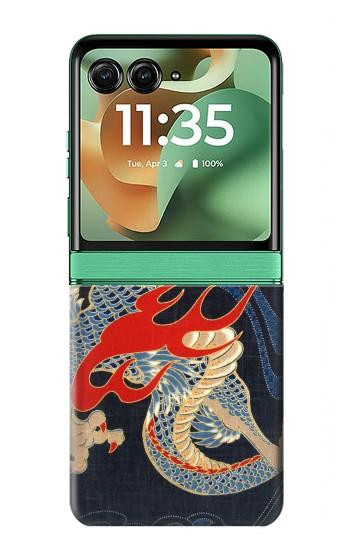 S2073 Japan Dragon Art Hülle Schutzhülle Taschen für Motorola Razr 70+,60+, Razr+ (2026, 2025, 2024)