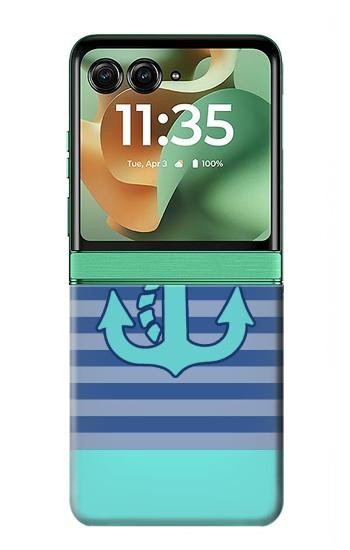 S2081 Nautical Anchor Hülle Schutzhülle Taschen für Motorola Razr 70+,60+, Razr+ (2026, 2025, 2024)