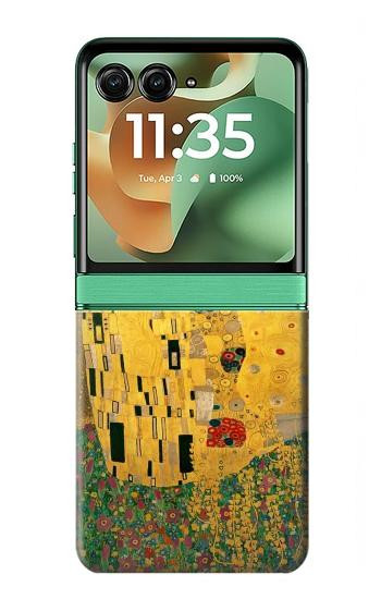 S2137 Gustav Klimt The Kiss Hülle Schutzhülle Taschen für Motorola Razr 70+,60+, Razr+ (2026, 2025, 2024)