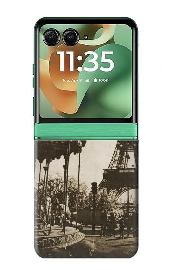 S2174 Eiffel Tower Vintage Paris Hülle Schutzhülle Taschen für Motorola Razr 70+,60+, Razr+ (2026, 2025, 2024)