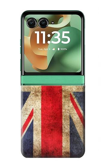 S2303 British UK Vintage Flag Hülle Schutzhülle Taschen für Motorola Razr 70+,60+, Razr+ (2026, 2025, 2024)