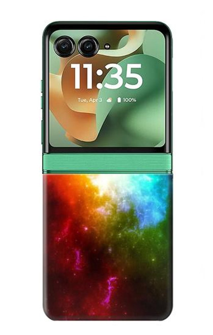 S2312 Colorful Rainbow Space Galaxy Hülle Schutzhülle Taschen für Motorola Razr 60, Razr 2025