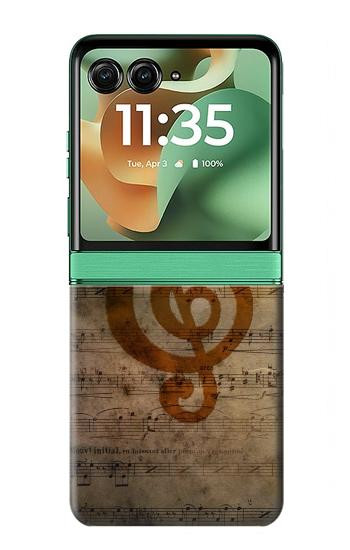 S2368 Sheet Music Notes Hülle Schutzhülle Taschen für Motorola Razr 70+,60+, Razr+ (2026, 2025, 2024)