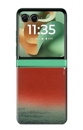 S2390 Katsushika Hokusai Red Fuji Hülle Schutzhülle Taschen für Motorola Razr 70+,60+, Razr+ (2026, 2025, 2024)