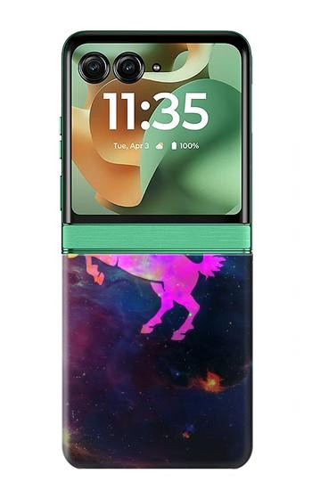S2486 Rainbow Unicorn Nebula Space Hülle Schutzhülle Taschen für Motorola Razr 70+,60+, Razr+ (2026, 2025, 2024)