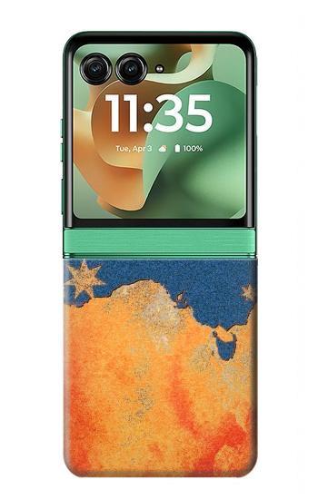 S2494 Australia Flag Map Rock Texture Hülle Schutzhülle Taschen für Motorola Razr 70+,60+, Razr+ (2026, 2025, 2024)