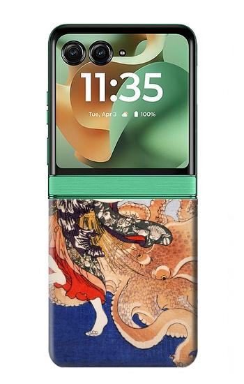 S2496 Japan Art Utagawa Kuniyoshi Tamatori Hülle Schutzhülle Taschen für Motorola Razr 70+,60+, Razr+ (2026, 2025, 2024)