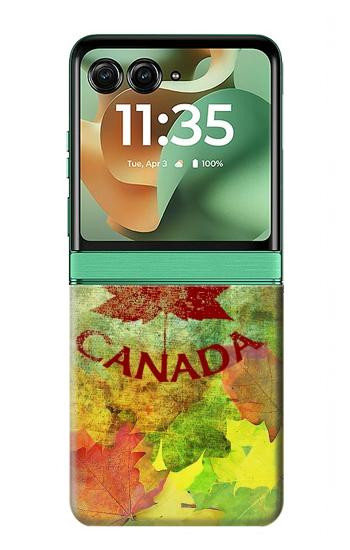 S2523 Canada Autumn Maple Leaf Hülle Schutzhülle Taschen für Motorola Razr 70+,60+, Razr+ (2026, 2025, 2024)