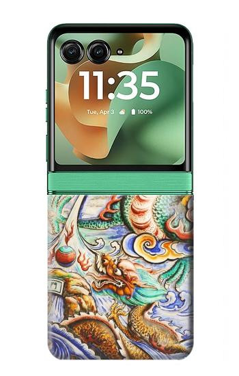 S2584 Traditional Chinese Dragon Art Hülle Schutzhülle Taschen für Motorola Razr 70+,60+, Razr+ (2026, 2025, 2024)